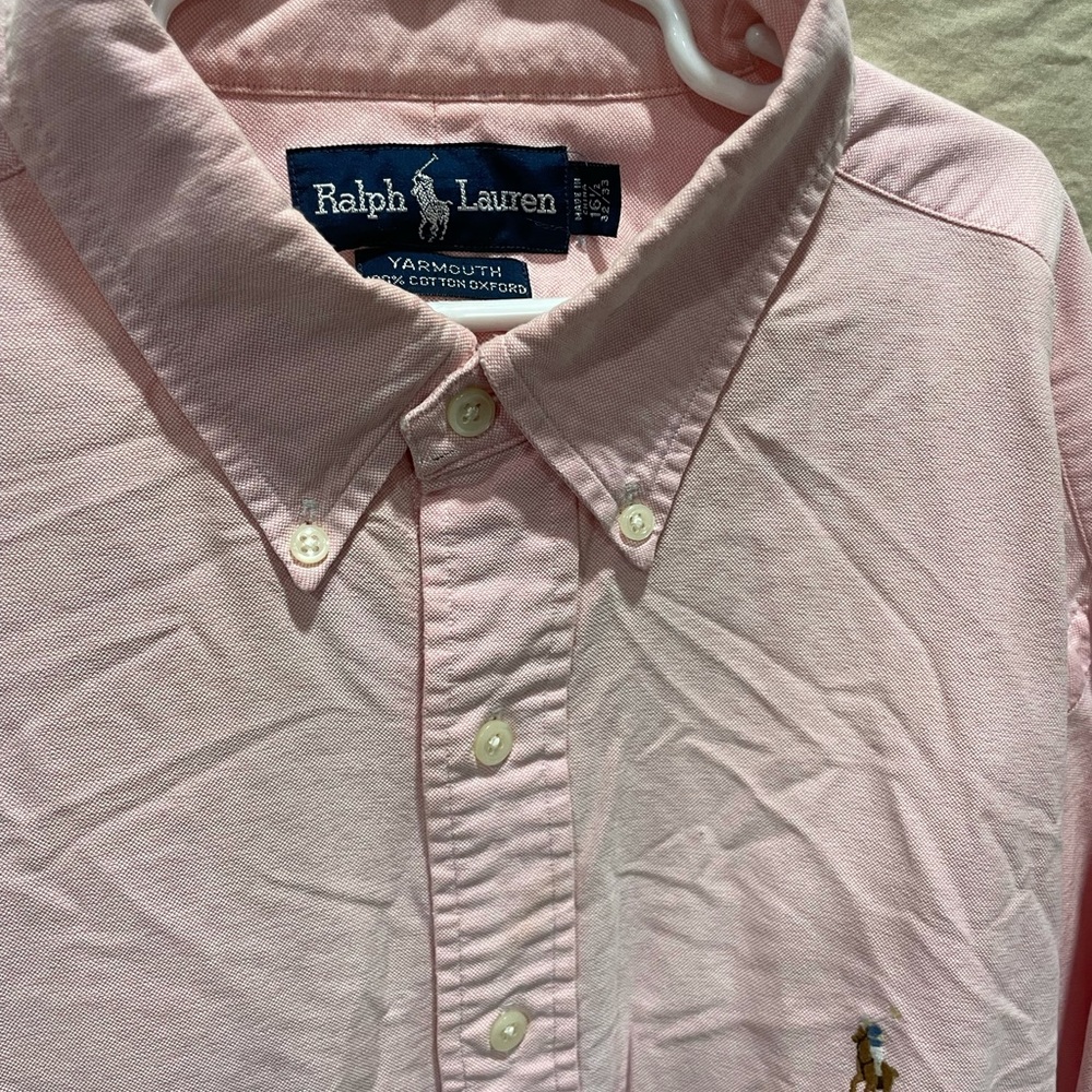 Polo button down long sleeve *Pink*